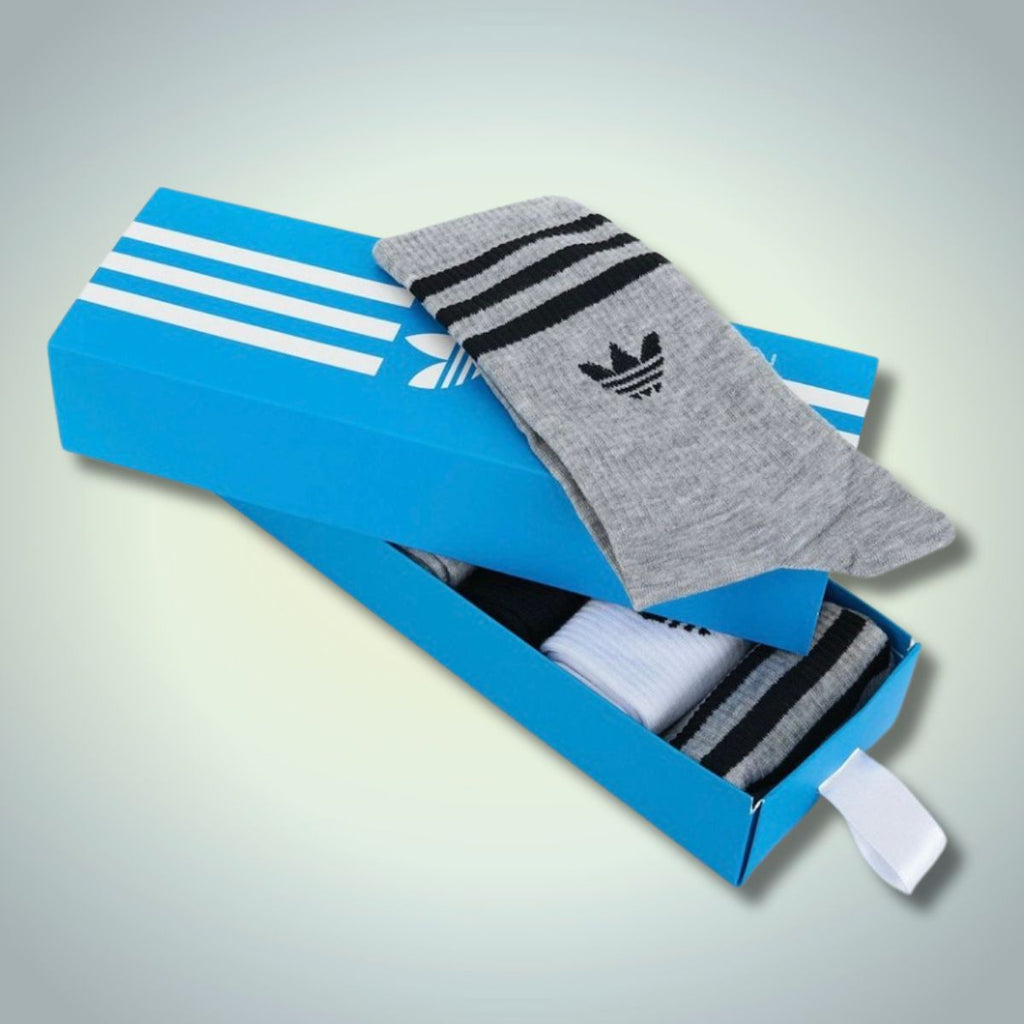 Adidas 6 darabos férfi hosszú zokni szett, 40-45. Fekete, szürke, fehér. Prémium minőség