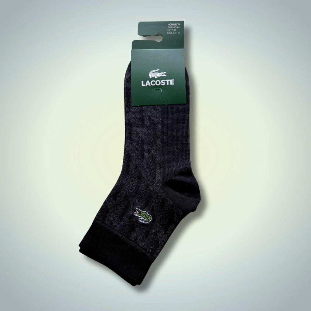 Lacoste férfi bokazokni, 40-44. Fekete Jacquard. Prémium minőség