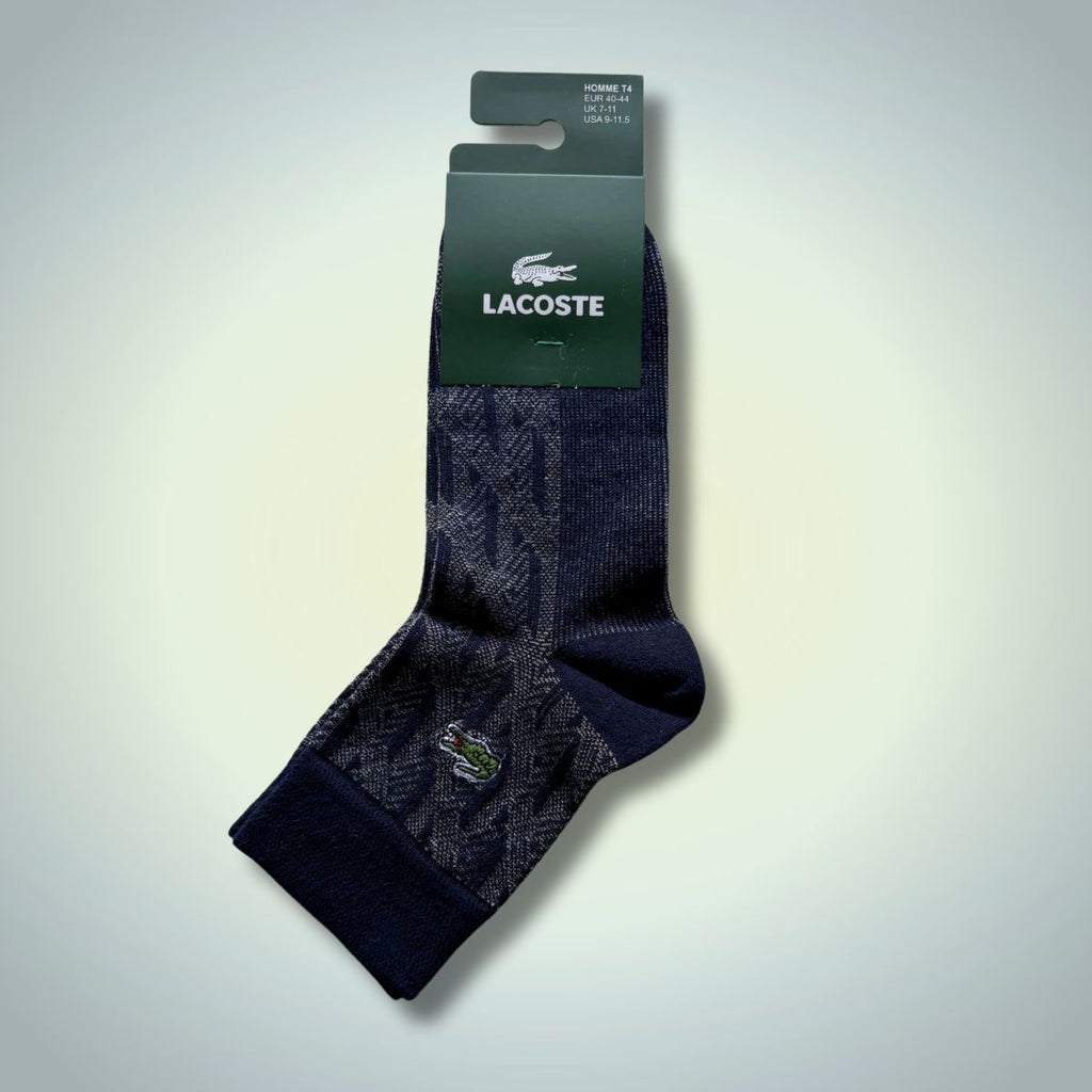 Lacoste férfi bokazokni, 40-44. Sötétkék Jacquard. Prémium minőség