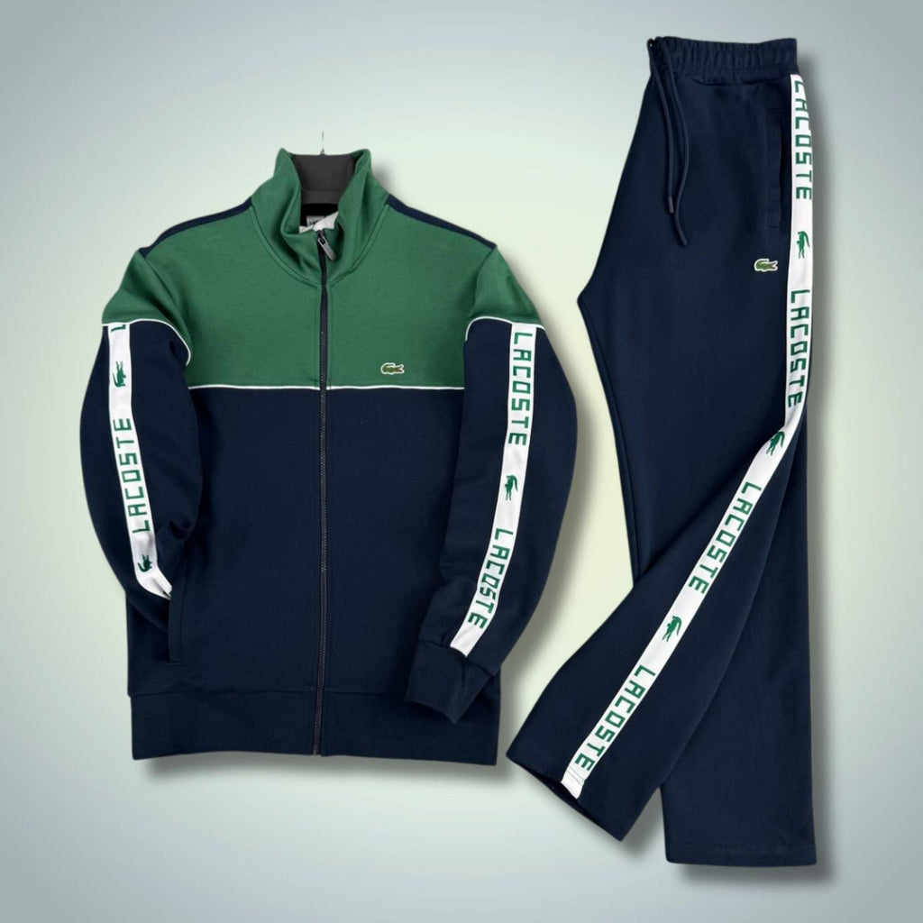 Lacoste férfi tréningruha, sötétkék-zöld, 2026-os modell, prémium minőség