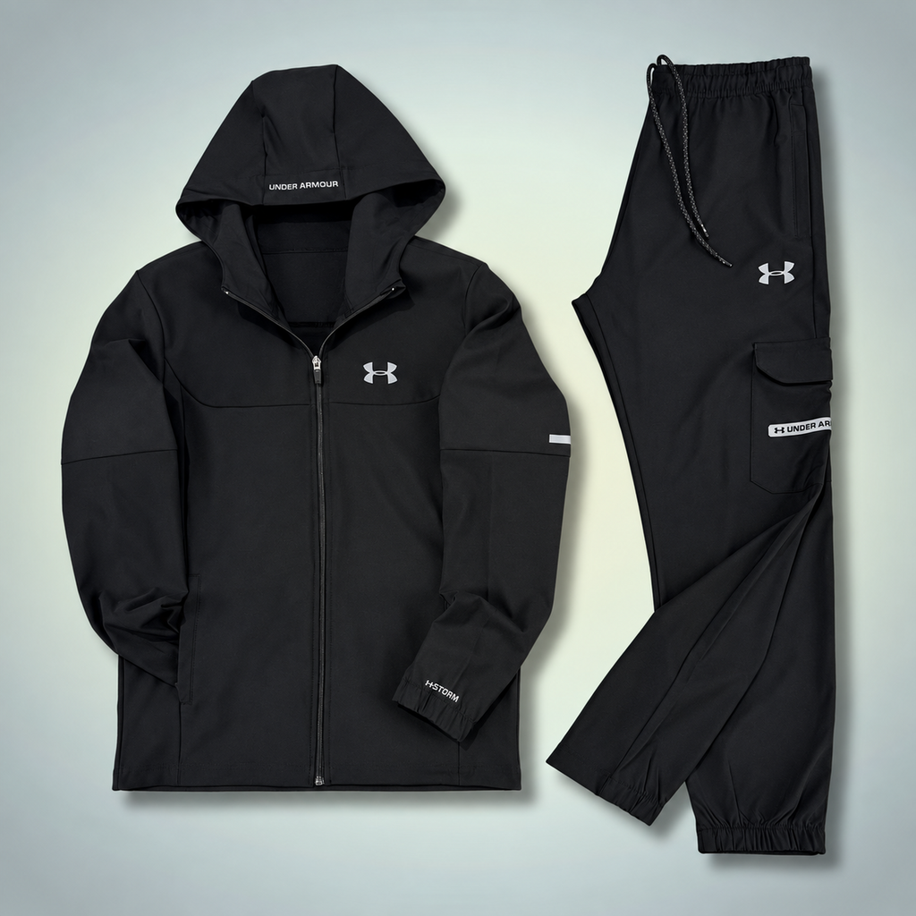 Under Armour férfi vízlepergető szabadidőruha cargo zsebbel, fekete. Prémium minőség