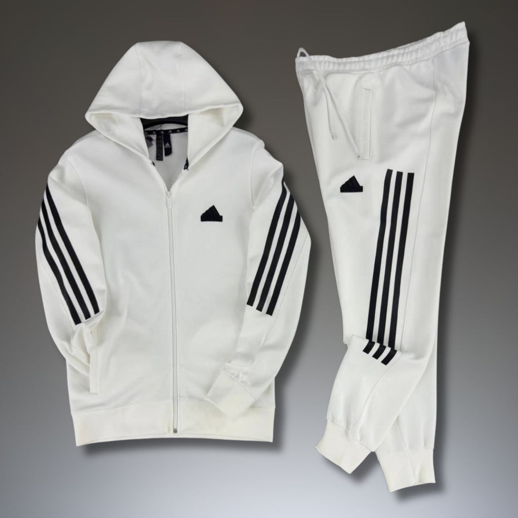 Adidas férfi melegítő 2025, függőleges csíkos, fehér. Prémium minőség