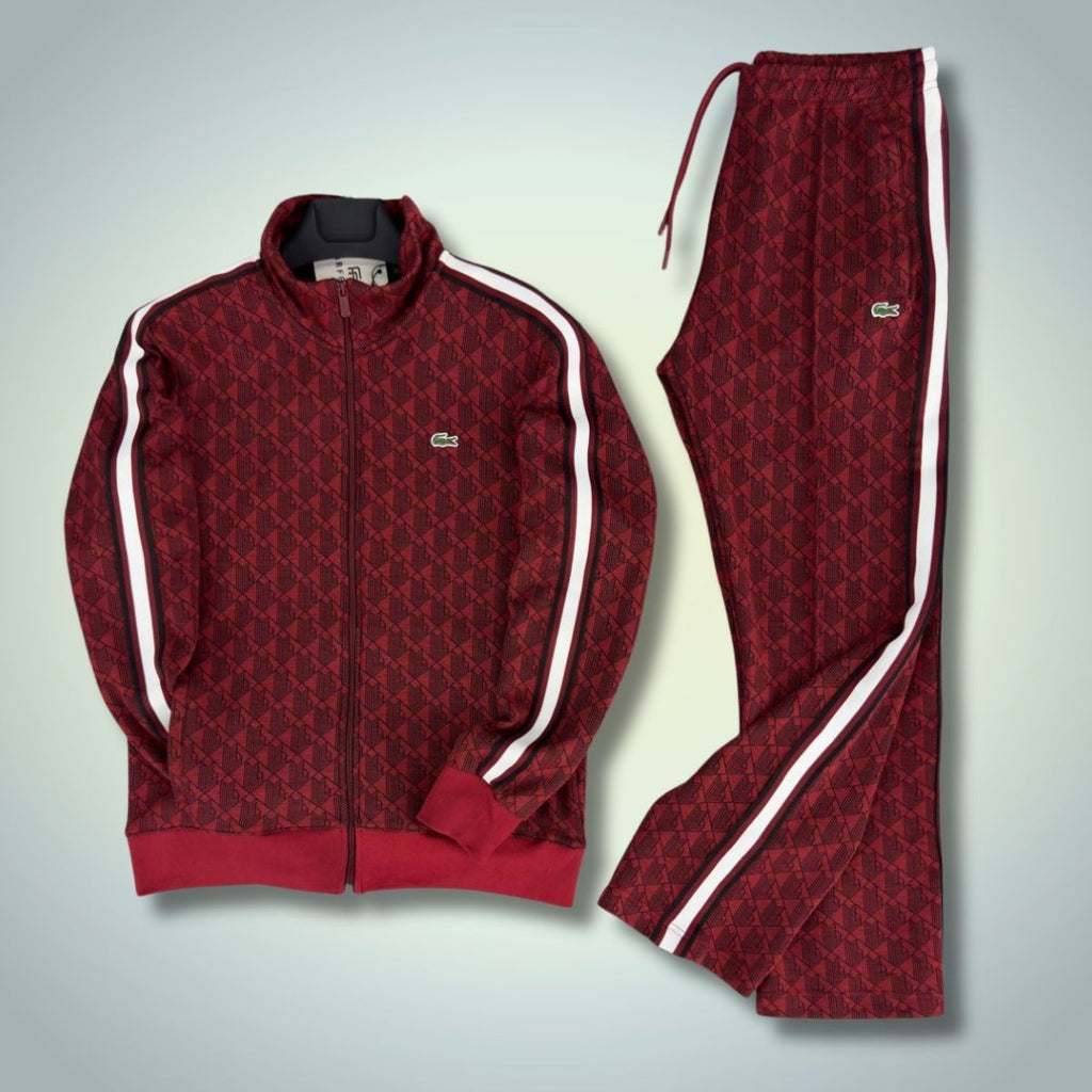 Lacoste férfi melegítő Jacquard Monogram, piros. Prémium minőség