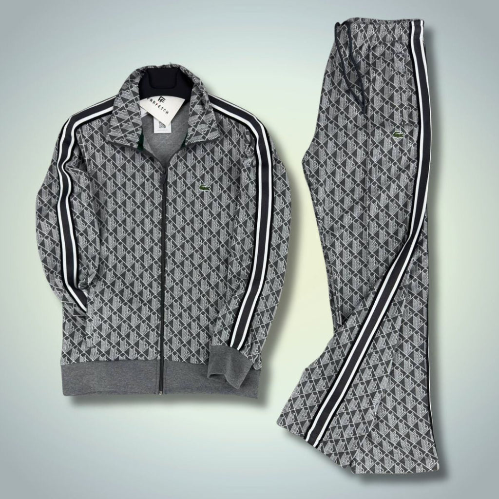 Lacoste férfi melegítő Jacquard Monogram, grafit-szürke. Prémium minőség