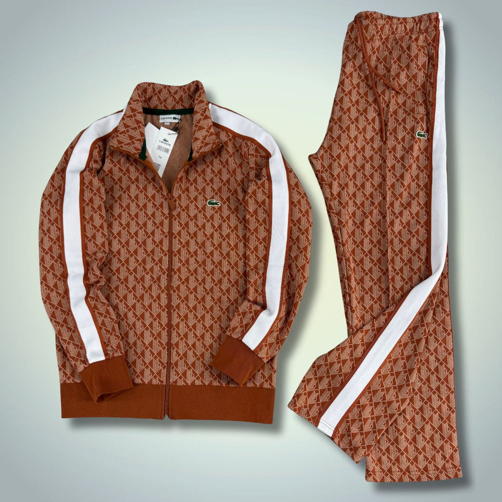 Lacoste férfi melegítő, Jacquard Monogram, bézs. Model 2025. Prémium minőség