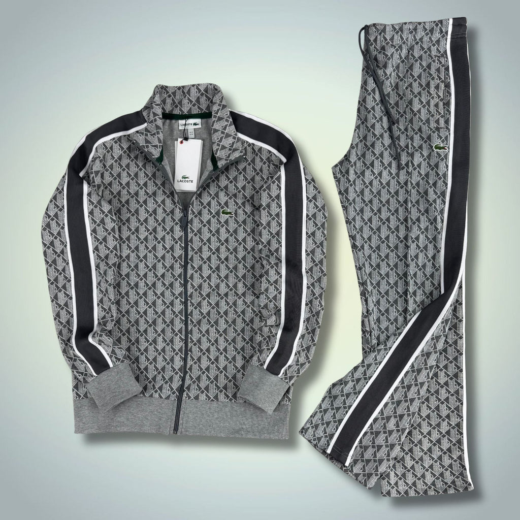 Lacoste férfi melegítő, Jacquard Monogram, grafitszürke. Model 2025. Prémium minőség