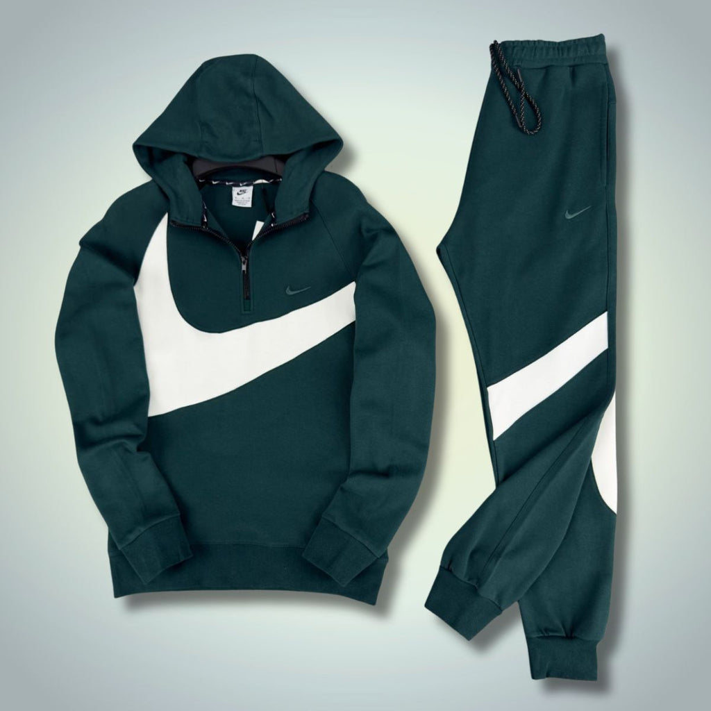 Nike férfi tréningruha, nagy logó, sötétzöld. Prémium minőségű