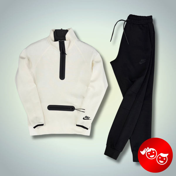 Nike Tech Fleece gyerek tréningruha, fehér - fekete. Modell 2024. Prémium minőség