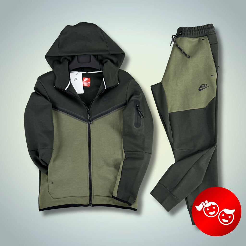 Nike Tech Fleece gyerek melegítő szett, sötétzöld-olívazöld. Prémium minőség