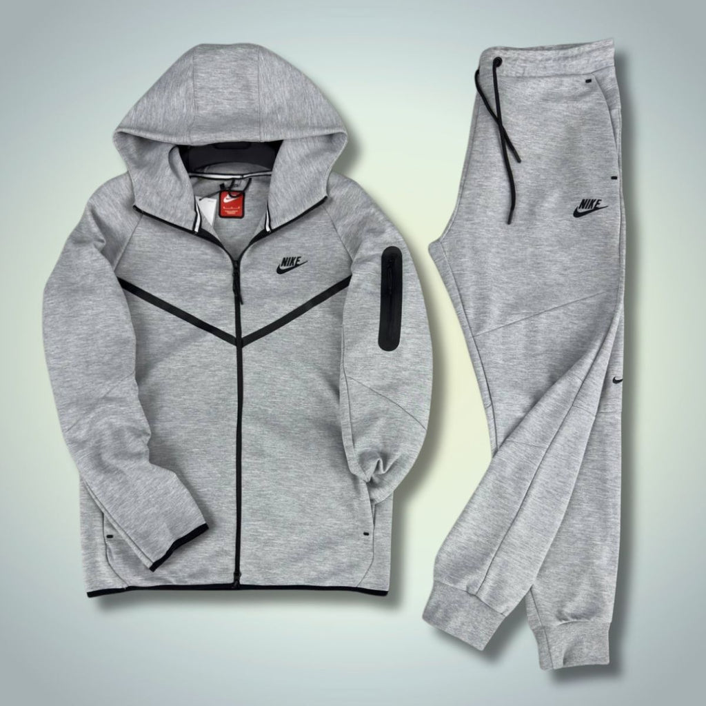 Nike Tech Fleece férfi tréningruha, klasszikus szürke. Modell 2024. Prémium minőség
