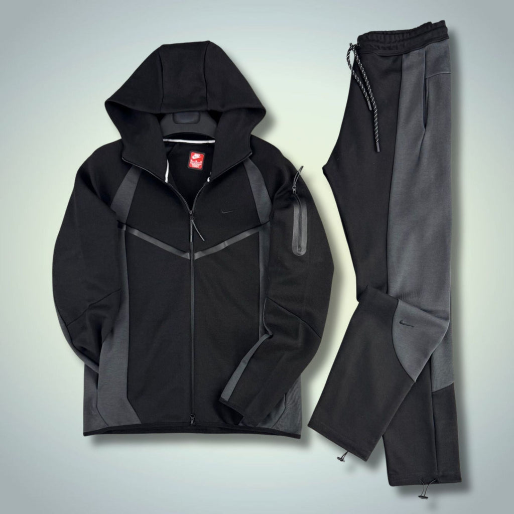 Nike Tech Fleece férfi tréningruha, fekete-grafit, 2026-os modell, prémium minőség