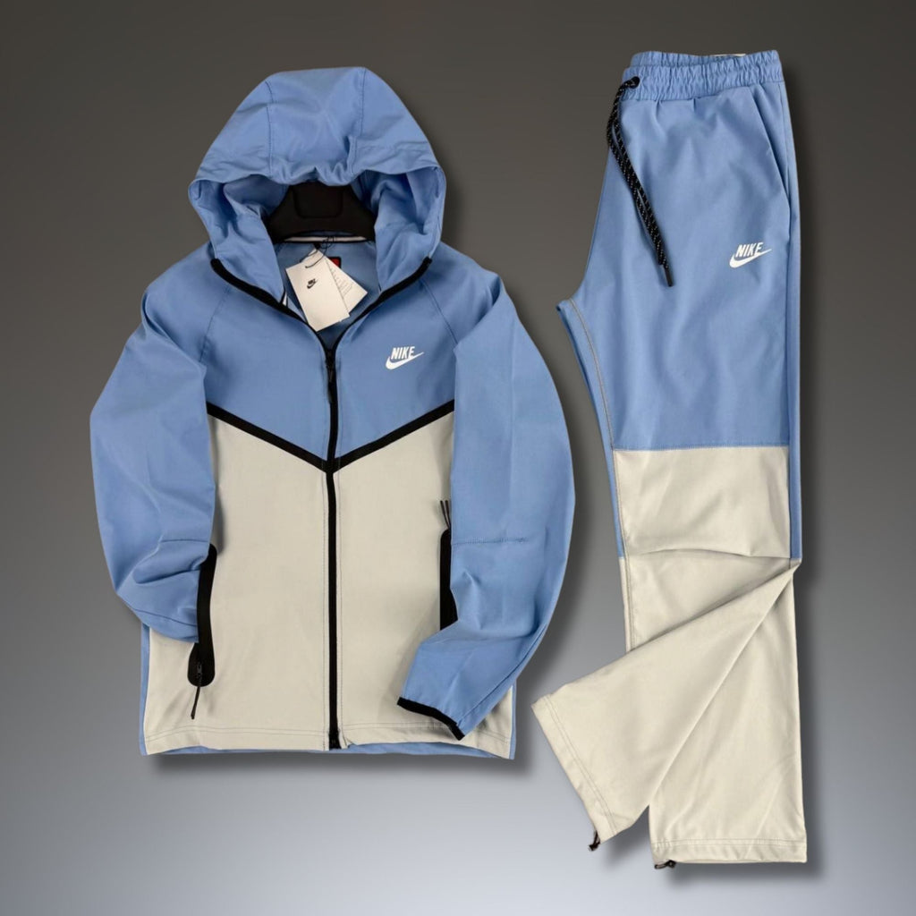 Nike Tech Fleece férfi vízálló melegítő szett, kék-fehér. Prémium minőség
