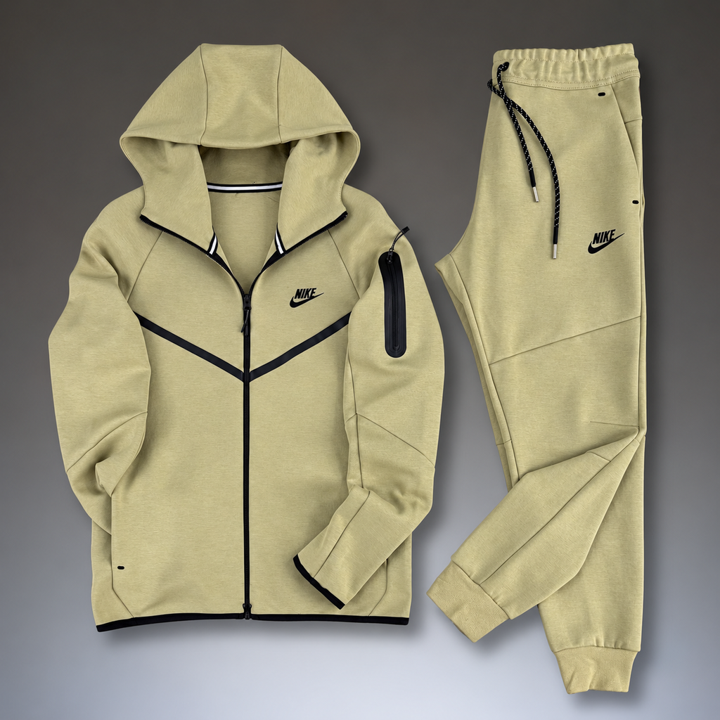 Nike Tech Fleece férfi melegítő szett, homokbézs. 2024-es modell. Prémium minőség