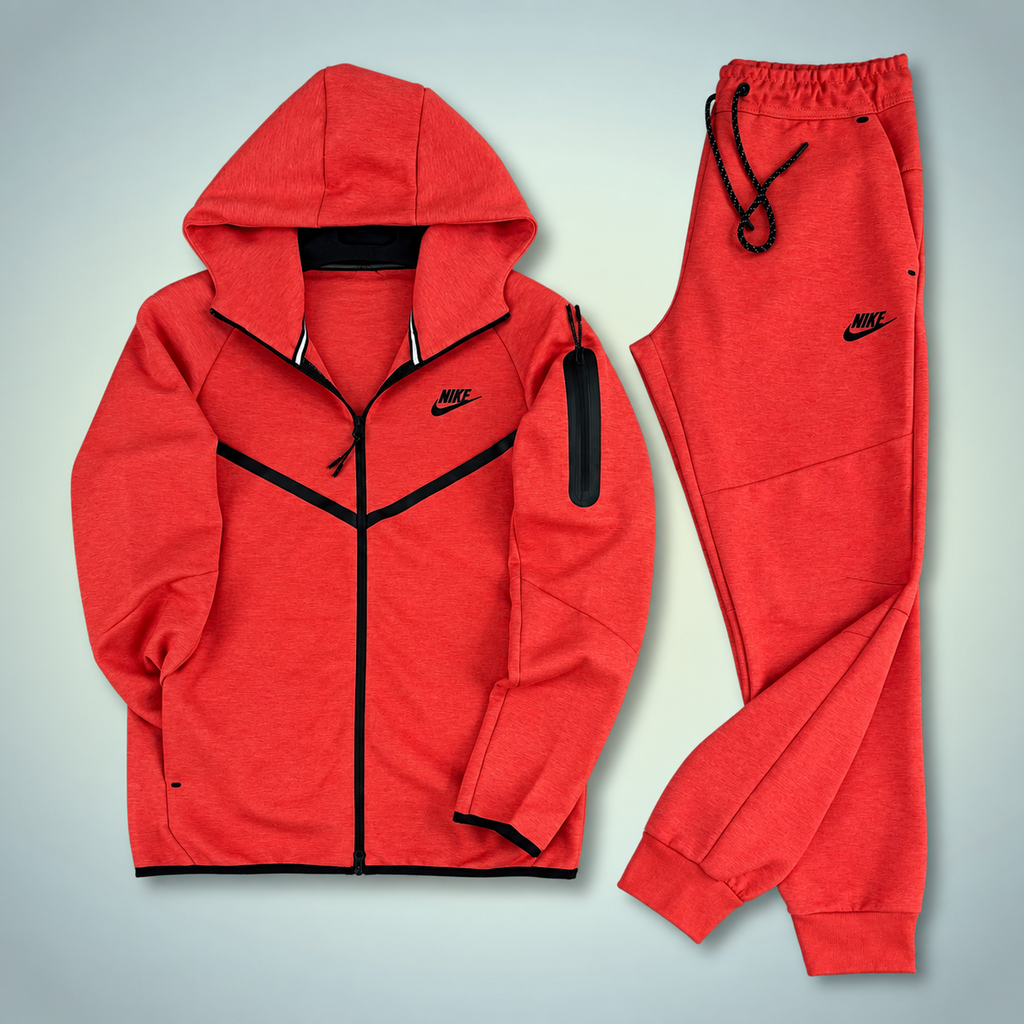 Nike Tech Fleece férfi melegítő szett, korall. 2024-es modell. Prémium minőség