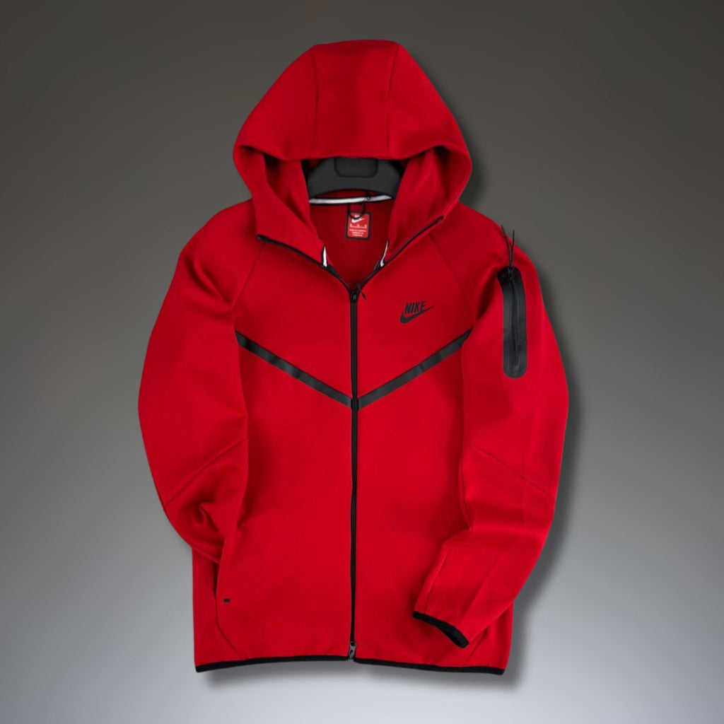 Nike Tech Fleece férfi pulóver, piros. 2024-es modell. Prémium minőség