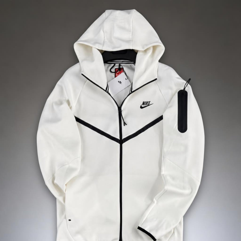 Nike Tech Fleece férfi pulóver, fehér. 2024-es modell. Prémium minőség