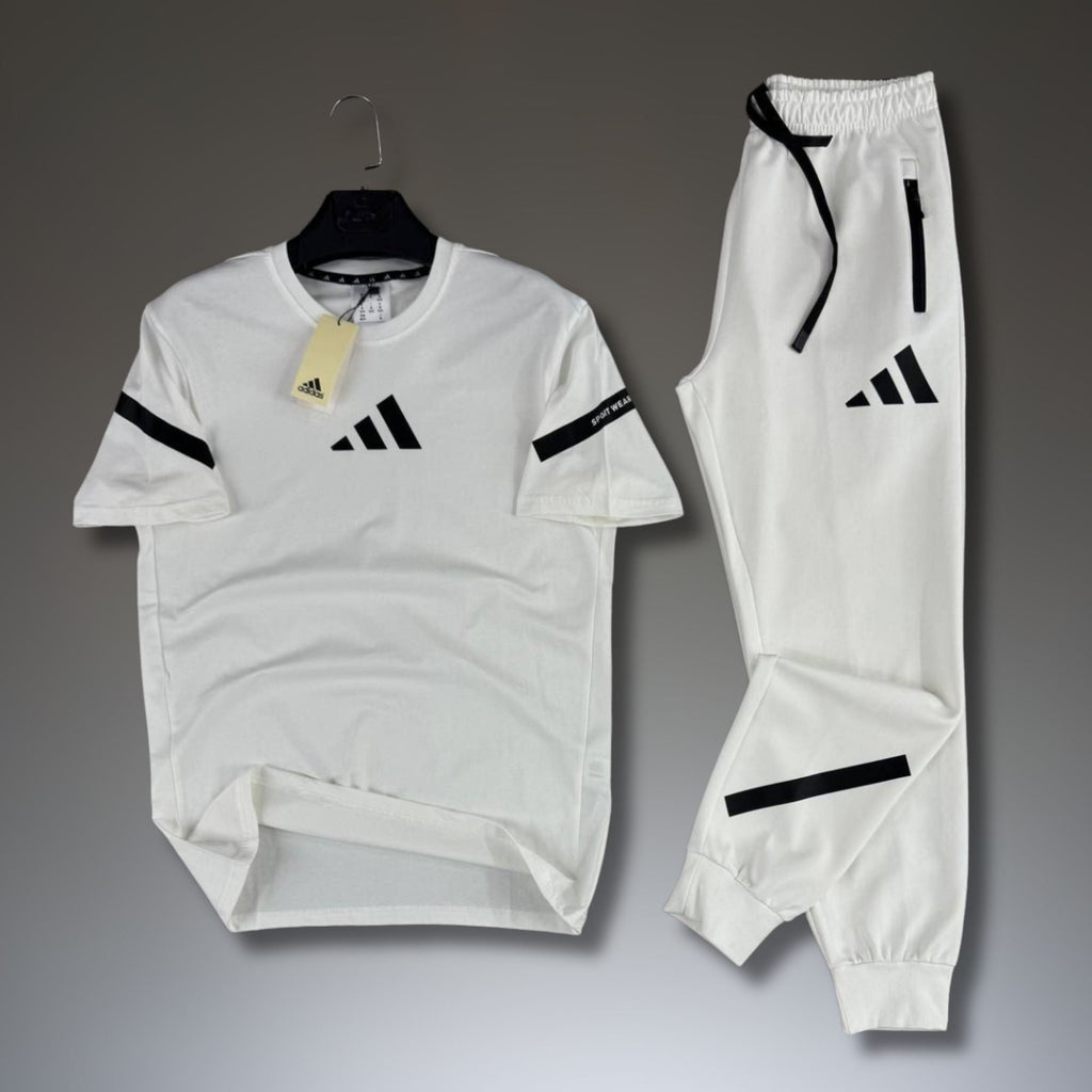 Adidas férfi nyári szabadidőruha, fehér. 2026. Prémium minőség