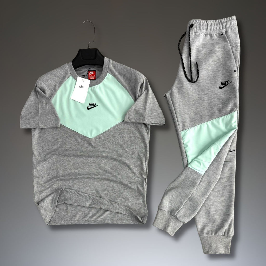 Nike Tech Fleece férfi nyári szabadidőruha, klasszikus szürke-menta. 2026. Prémium minőség