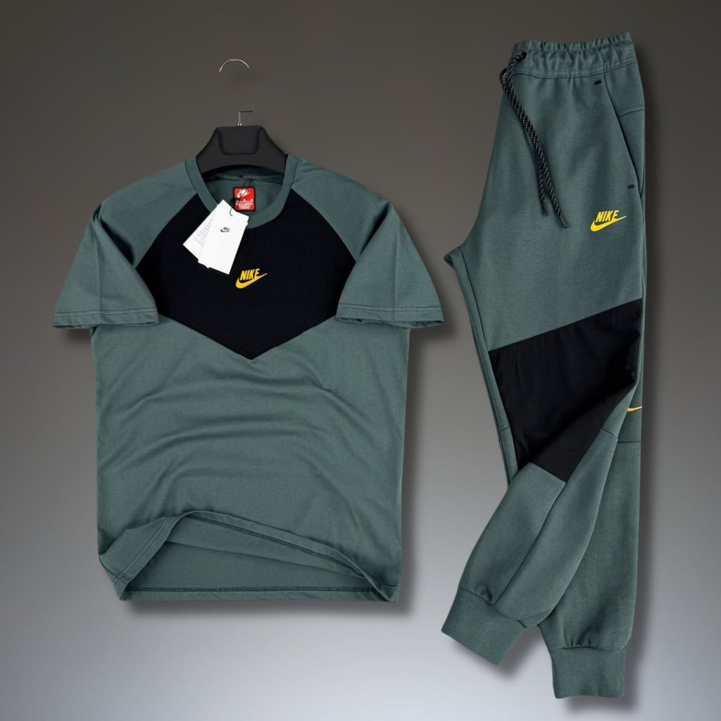 Nike Tech Fleece férfi nyári szabadidőruha, kertzöld-fekete. 2026. Prémium minőség