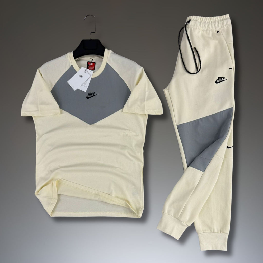 Nike Tech Fleece férfi nyári szabadidőruha, koszos fehér-szürke. 2026. Prémium minőség