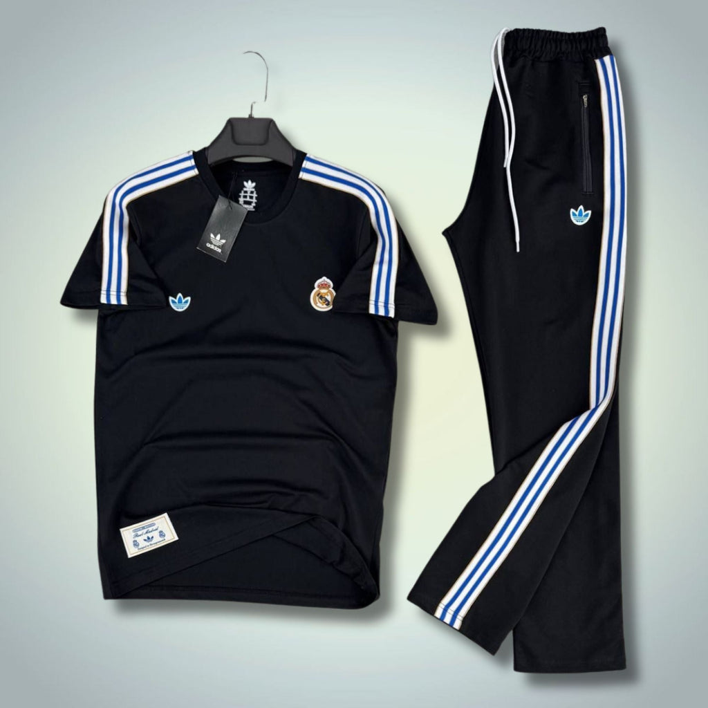 Adidas férfi nyári szabadidőruha, fekete. Real Madrid. Prémium minőség