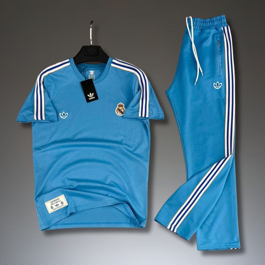 Adidas férfi nyári szabadidőruha, kék. Real Madrid. Prémium minőség