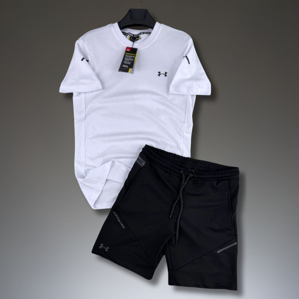 Under Armour férfi rövid sportos szett, fehér-fekete. Prémium minőség