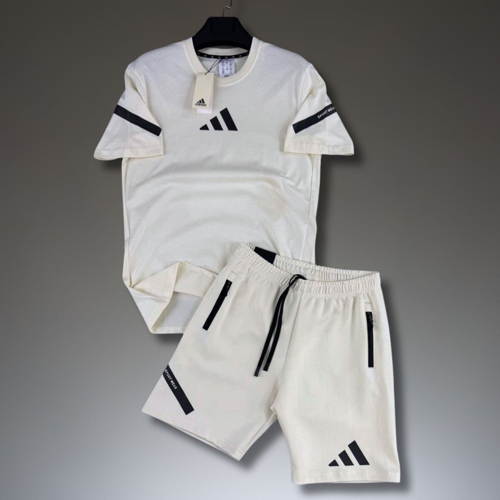 Adidas Z.N.E. férfi rövid sportos szett, piszkos fehér. Prémium minőség