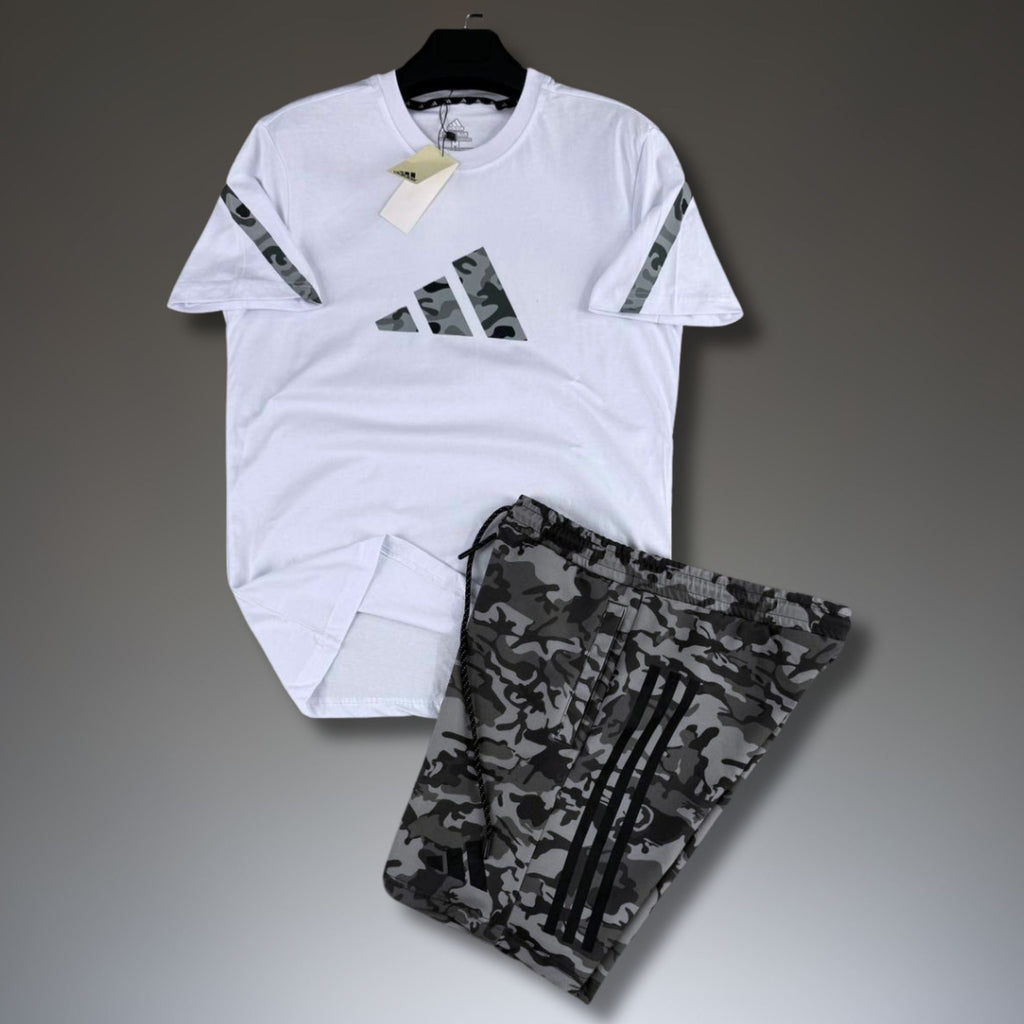 Adidas Z.N.E. férfi rövid sportos szett, kamuflázs minta, fehér-szürke. Prémium