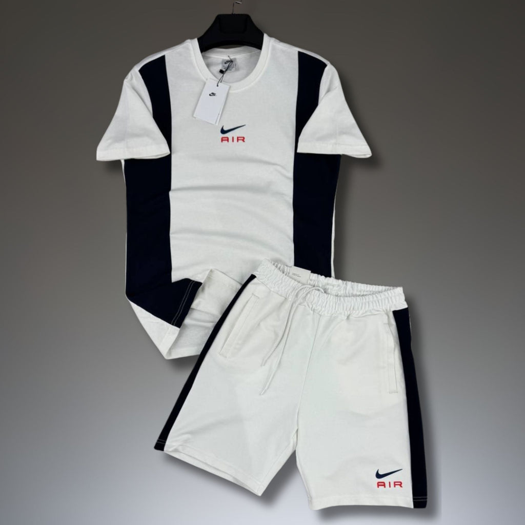 Nike Air férfi rövid sportos szett, fehér-fekete. Prémium minőség