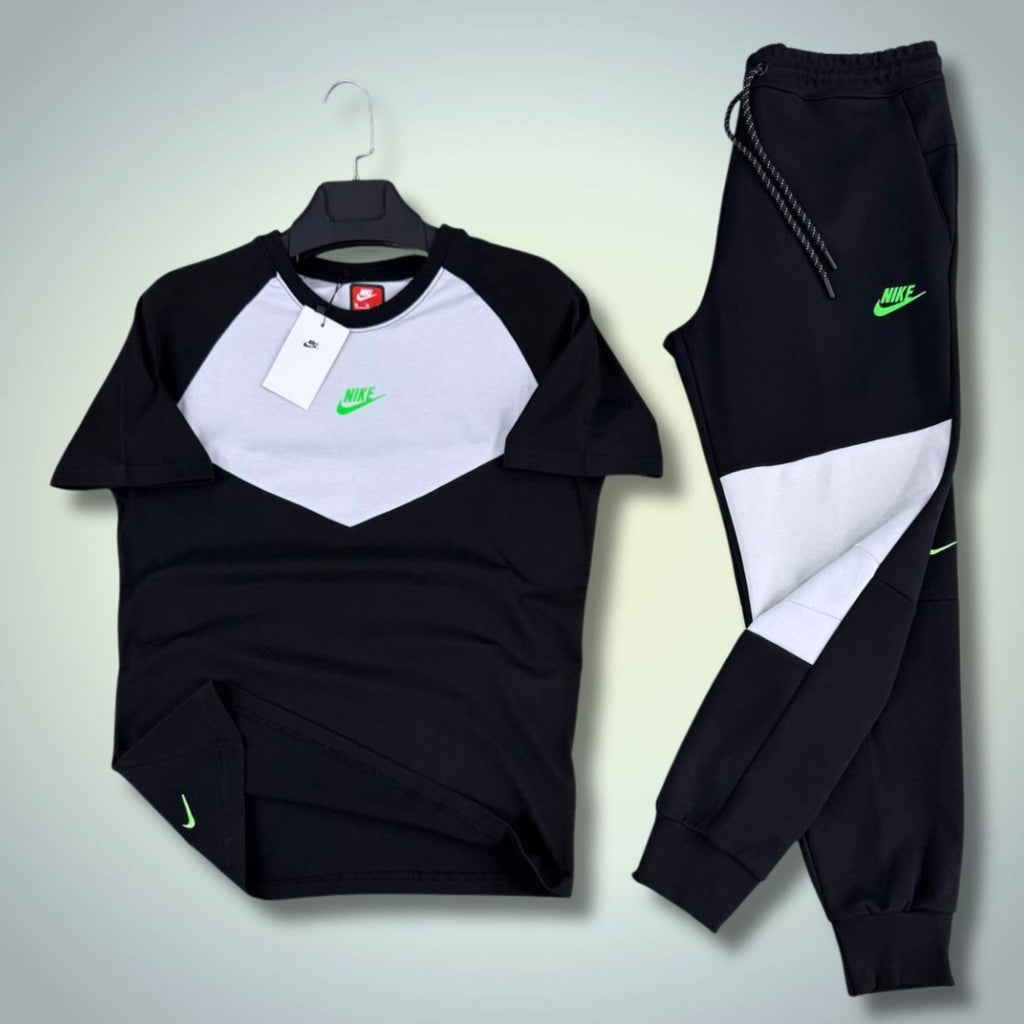 Nike Tech Fleece férfi nyári sportos szett, fekete-fehér. 2026. Prémium minőség