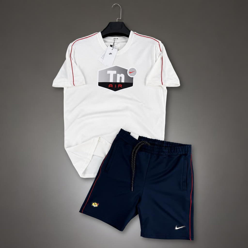 Nike TN Big Logo férfi rövid melegítő szett, fehér-sötétkék. Prémium minőség