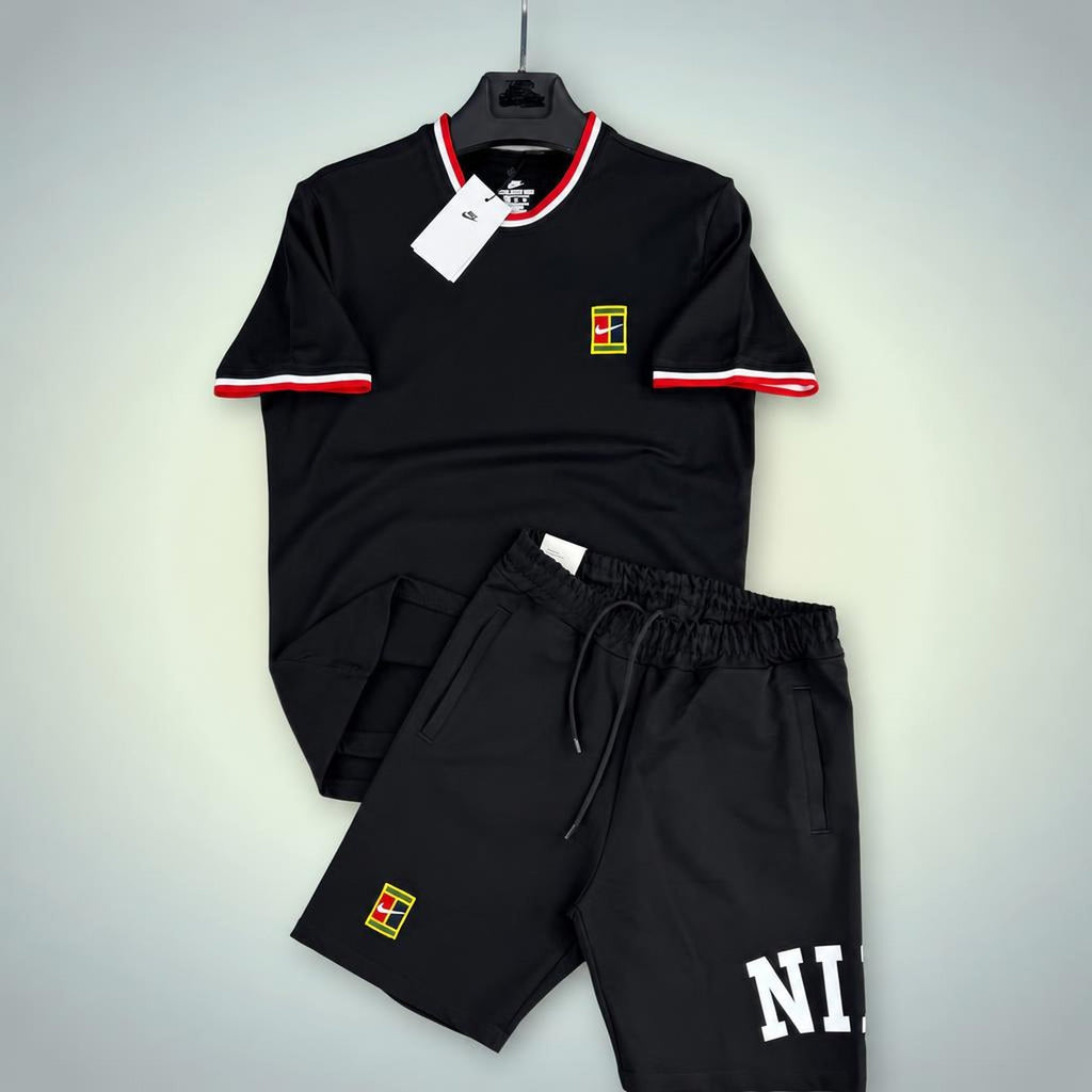 Nike Tennis férfi rövid melegítő szett, fehér szürkével. Prémium minőség