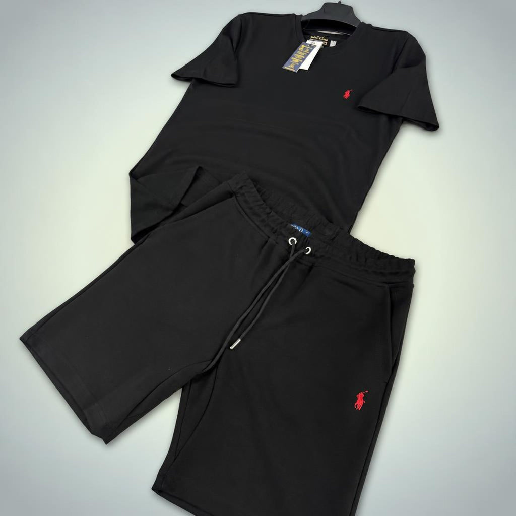 Ralph Lauren Classic férfi rövid melegítő szett, fehér szürkével. Prémium minőség