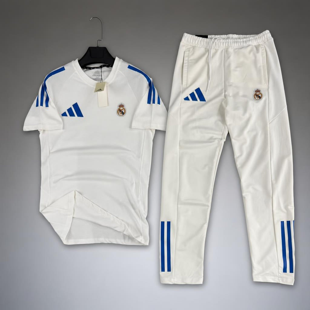 Adidas Real Madrid férfi nyári szabadidőruha, fehér. Prémium minőség