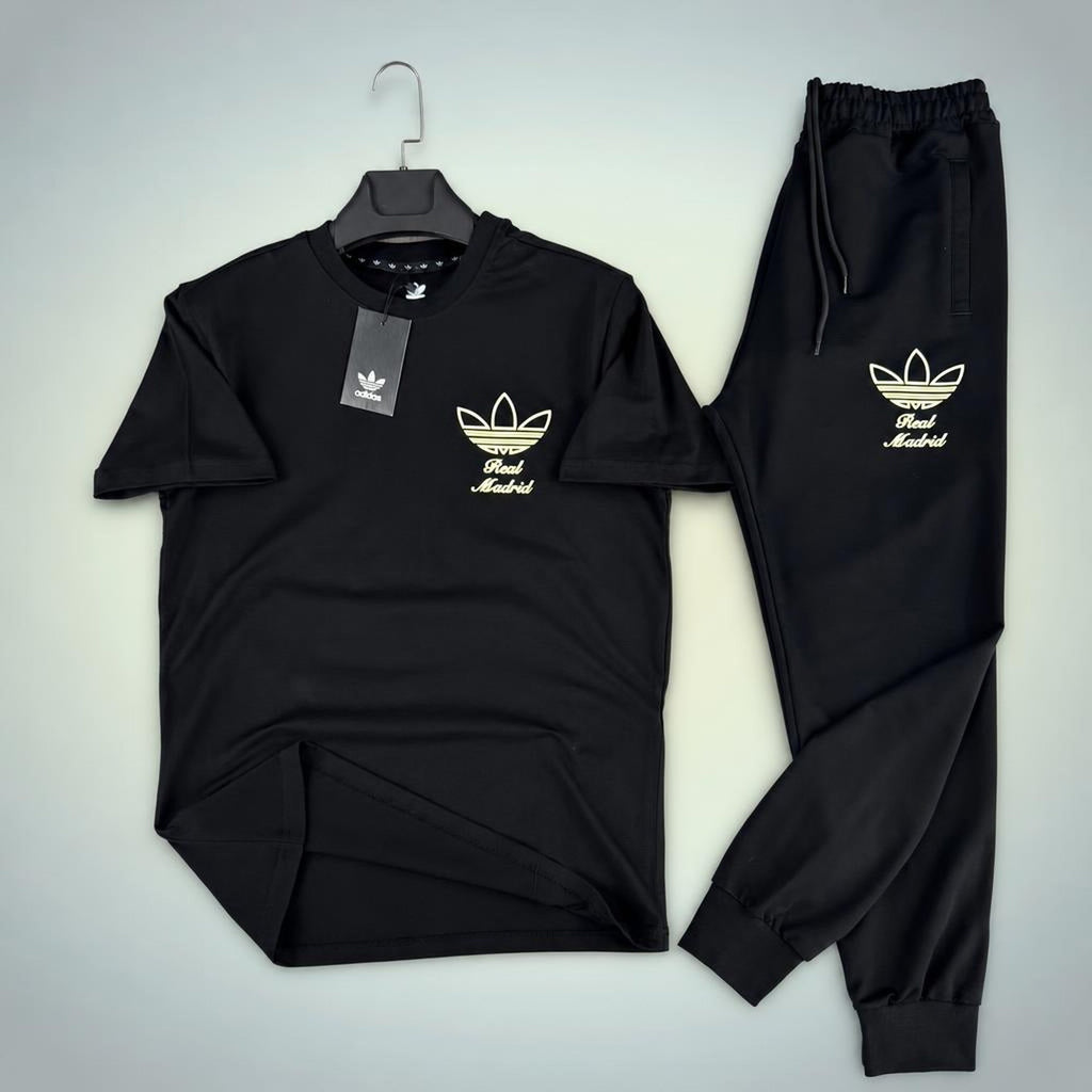 Adidas Real Madrid Street style férfi nyári szabadidőruha, fehér szürkével. Prémium minőség