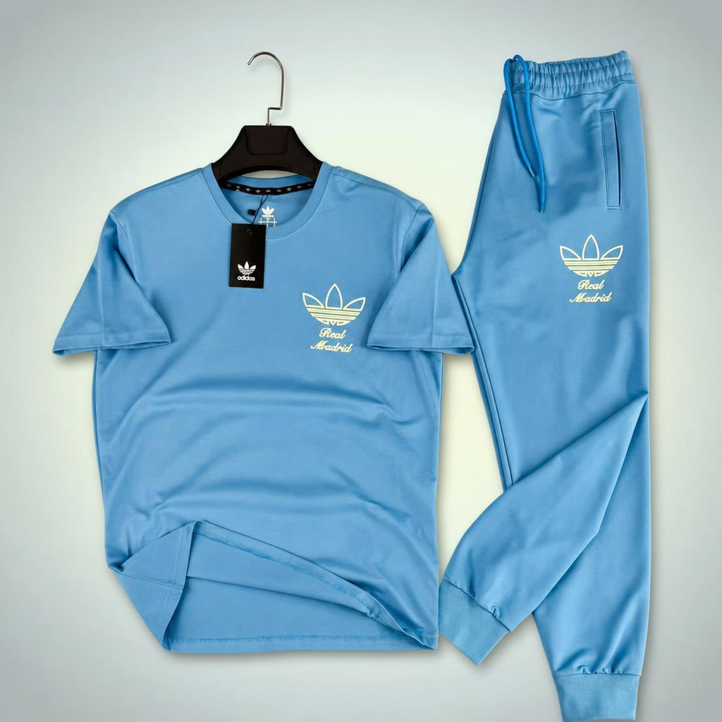 Adidas Real Madrid Street style férfi nyári szabadidőruha, kék. Prémium minőség