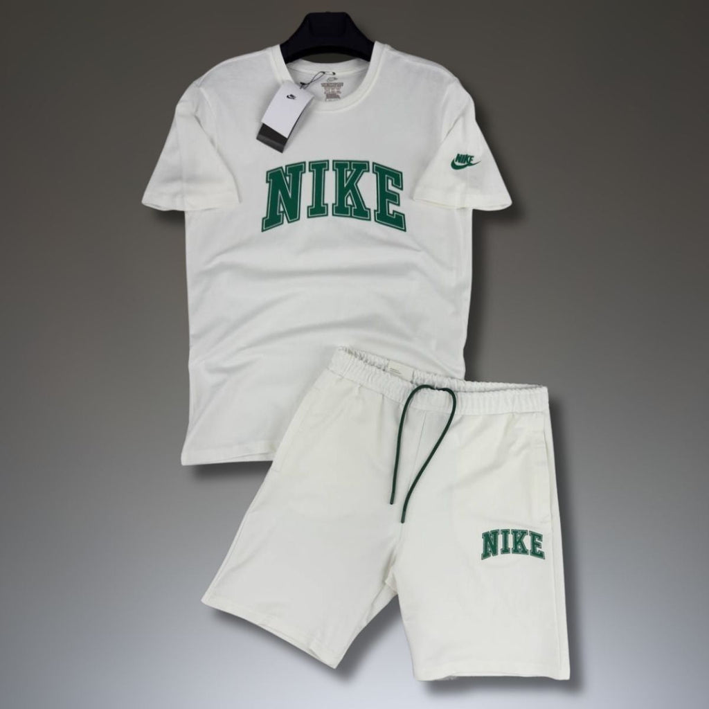 Nike College férfi szett rövidnadrággal, fehér. Prémium minőségű
