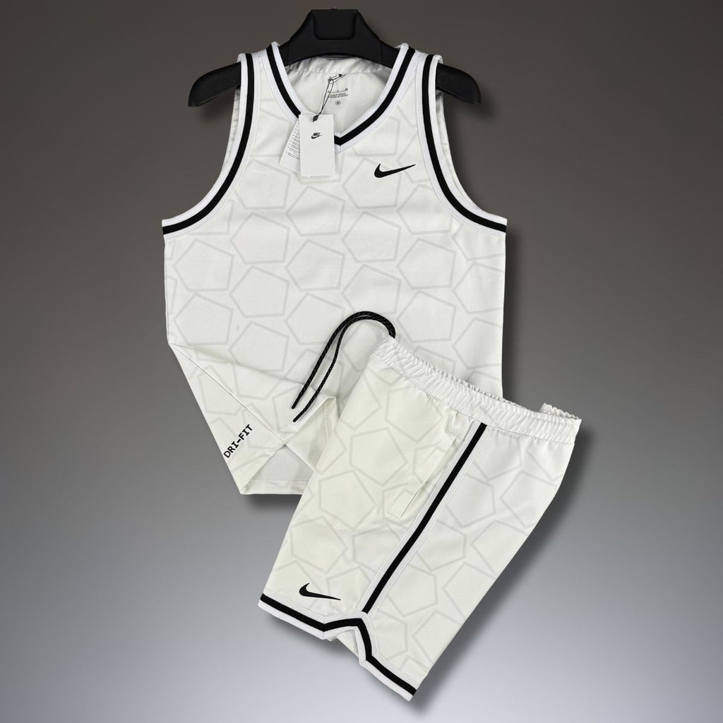 Nike férfi trikó szett rövidnadrággal, fehér. Prémium minőség