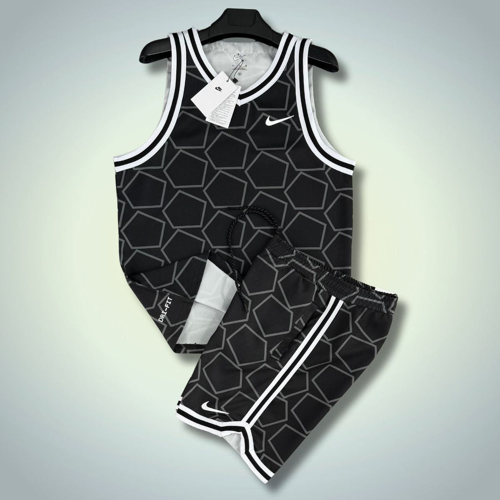 Nike férfi trikó szett rövidnadrággal, fekete. Prémium minőség