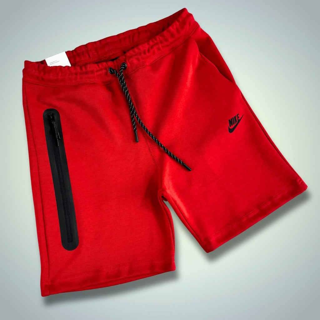 Nike Tech Fleece férfi rövidnadrág, piros. Modell 2024. Prémium minőség
