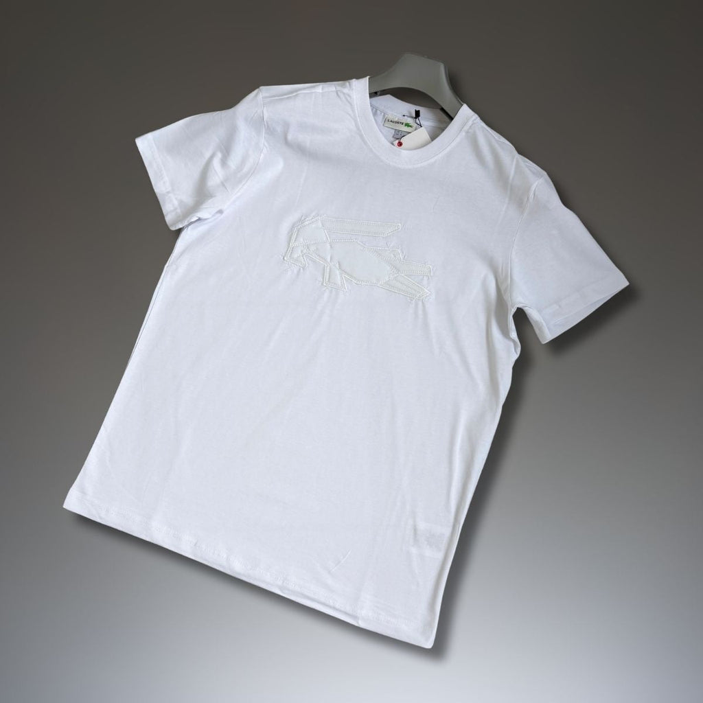 Lacoste férfi póló, sketch logo, fehér. Prémium minőség
