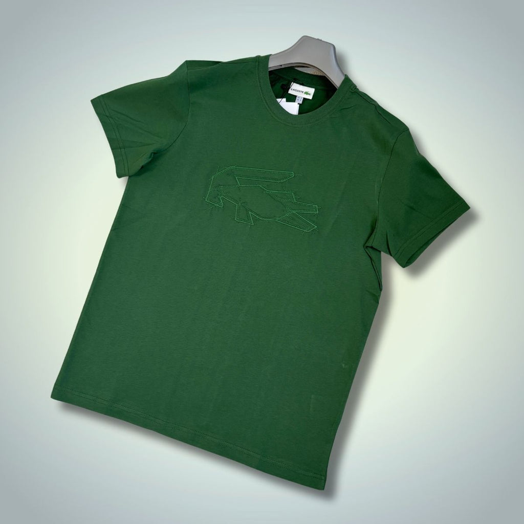 Lacoste férfi póló, vázlatos logó, zöld. Prémium minőség