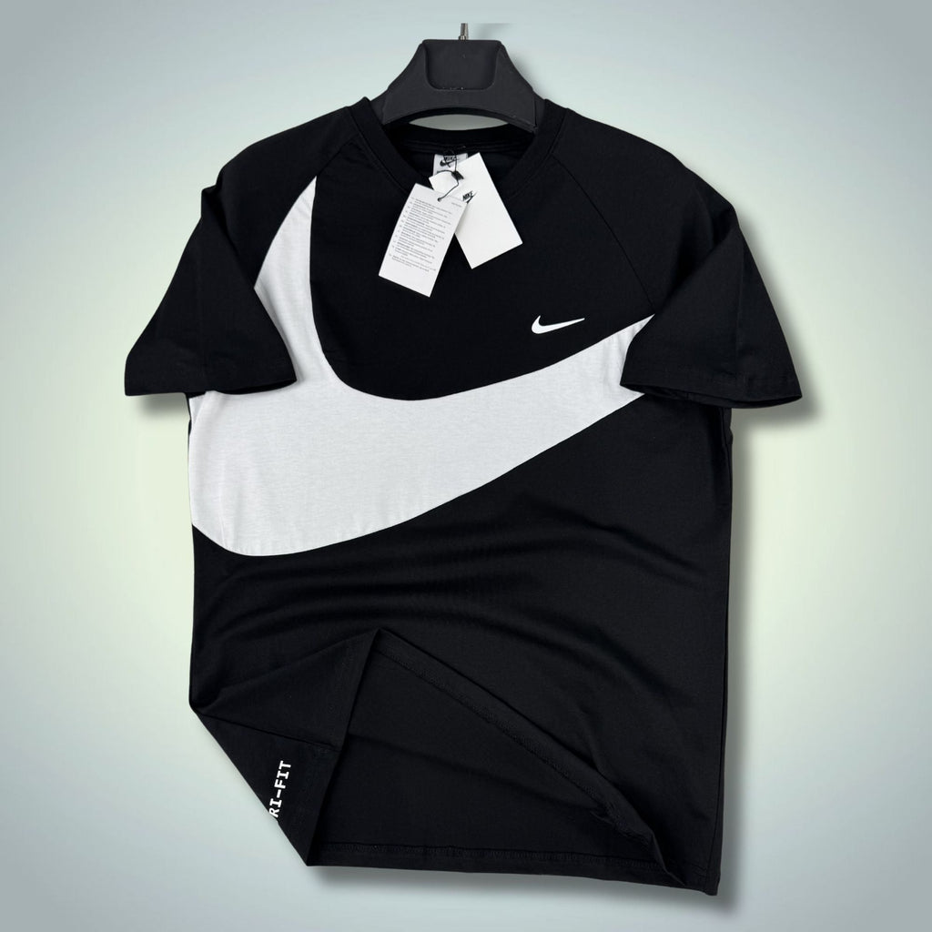 Férfi fekete Nike póló, nagy logóval. Prémium minőség