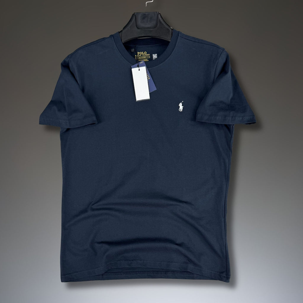 Férfi sötétkék Ralph Lauren póló, fehér logóval. Prémium minőség