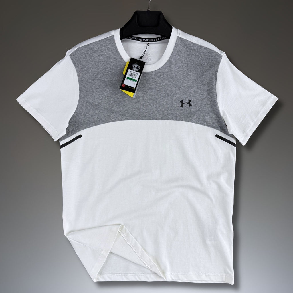 Férfi fehér-klasszikus szürke póló Under Armour. Prémium minőség