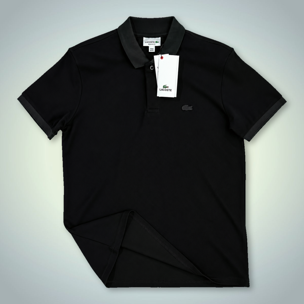 Lacoste férfi pólóing, tónusban tartott logóval, fekete. Prémium minőség