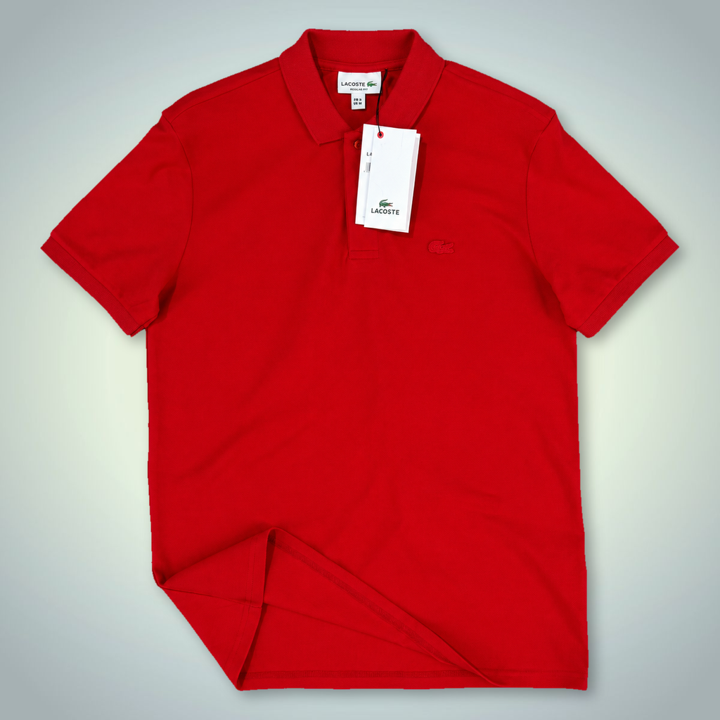 Lacoste férfi pólóing, tónusban tartott logóval, piros. Prémium minőség