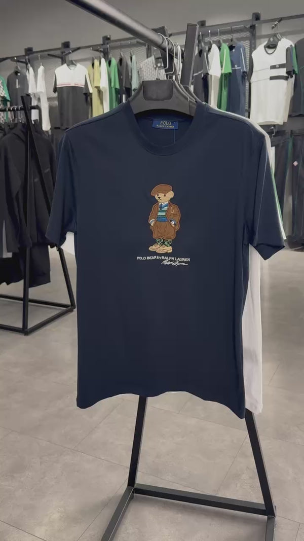 Ralph Lauren férfi póló, hímzett medve, fekete. Prémium minőségű